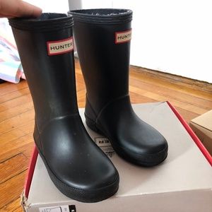 HUNTER TODDLER RAIN BOOTS BLACK SIZE 9